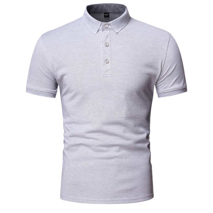 Men's Polo Shirt Lapel Short Sleeve Solid Color Top