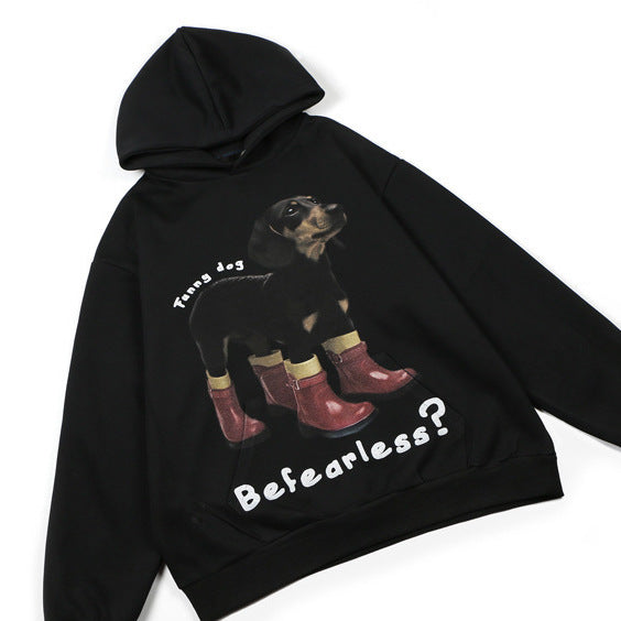 Creative Loose Shoes Puppy Dog Printed Hoodie