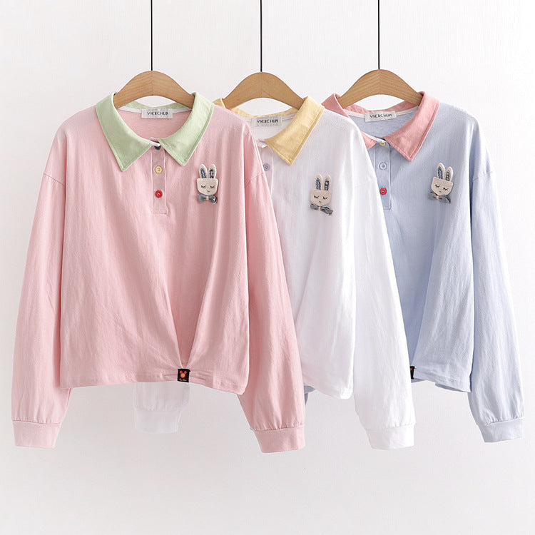 Irregular long sleeve T-shirt women