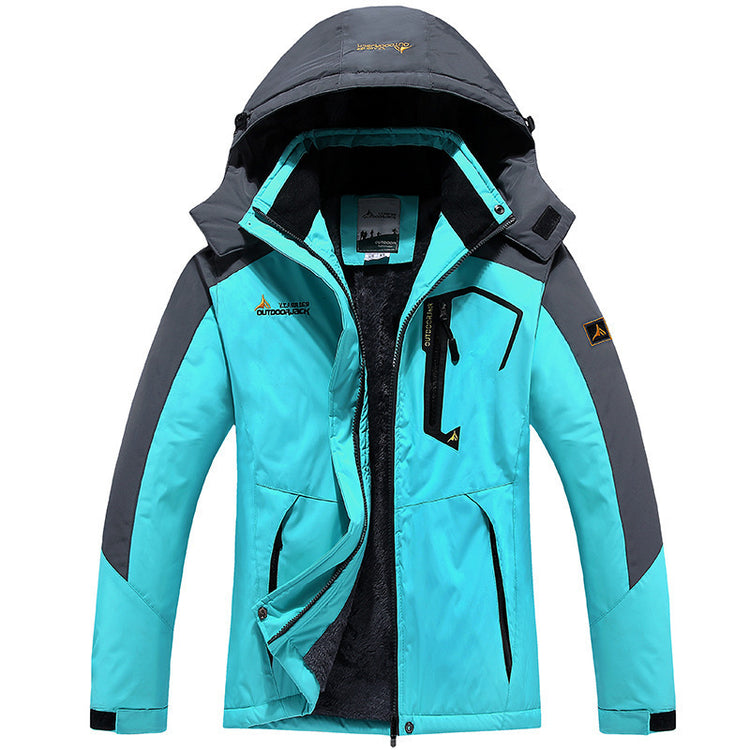 Female Shell Jacket Plus Size Fleece-lined Thicker Windproof Riding