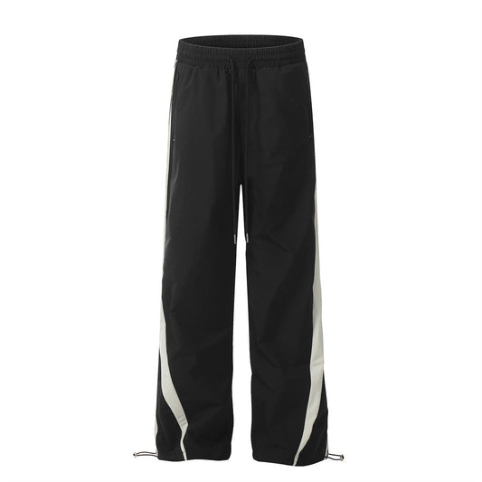 Stitching Sports Casual Straight Trousers Men