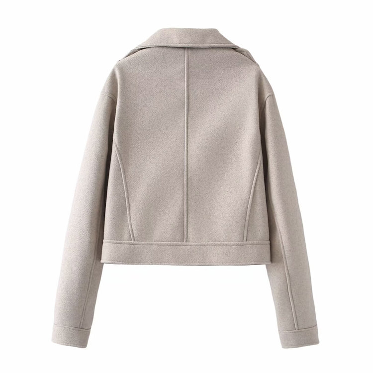 Fashion Motorcycle Woolen Jacket Coat