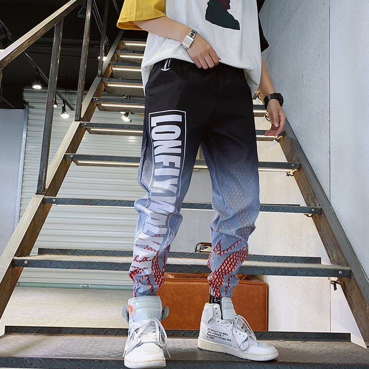 Trendy Gradient Color Trousers Men