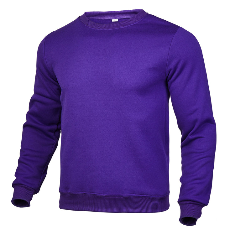 Men's And Women's Casual Sweatshirt Solid Color Round Neck Long Sleeve Pullover