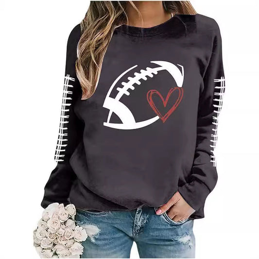 Women's Sweatshirt Baseball Uniform Printed Long-sleeved Sweater Sweatshirt