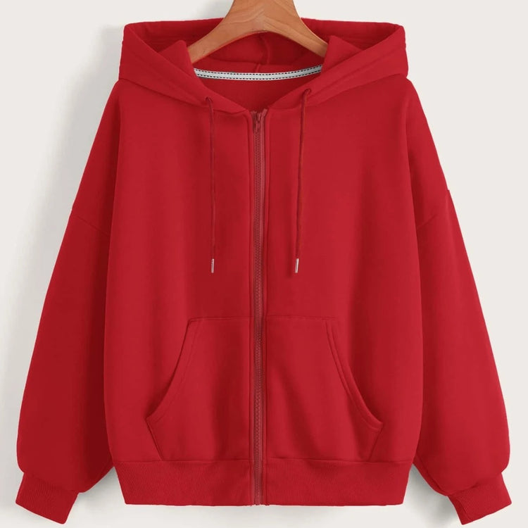 New Outdoor Drawstring Hoodie Zipper Pocket Casual Sweatshirt