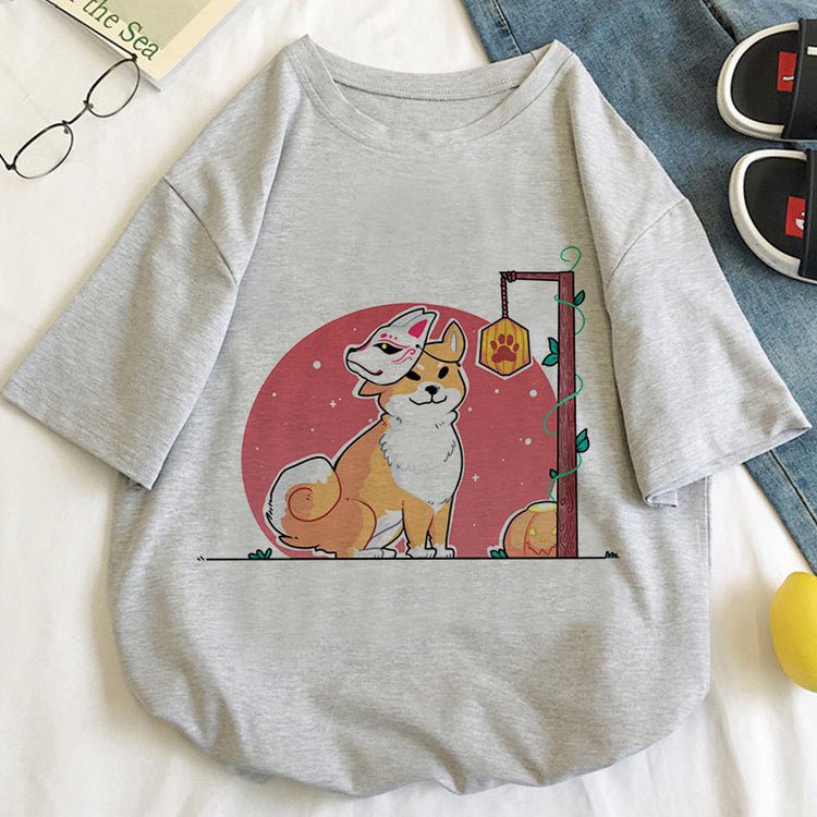 Cat Kawaii Cartoon Pattern T-shirt Women