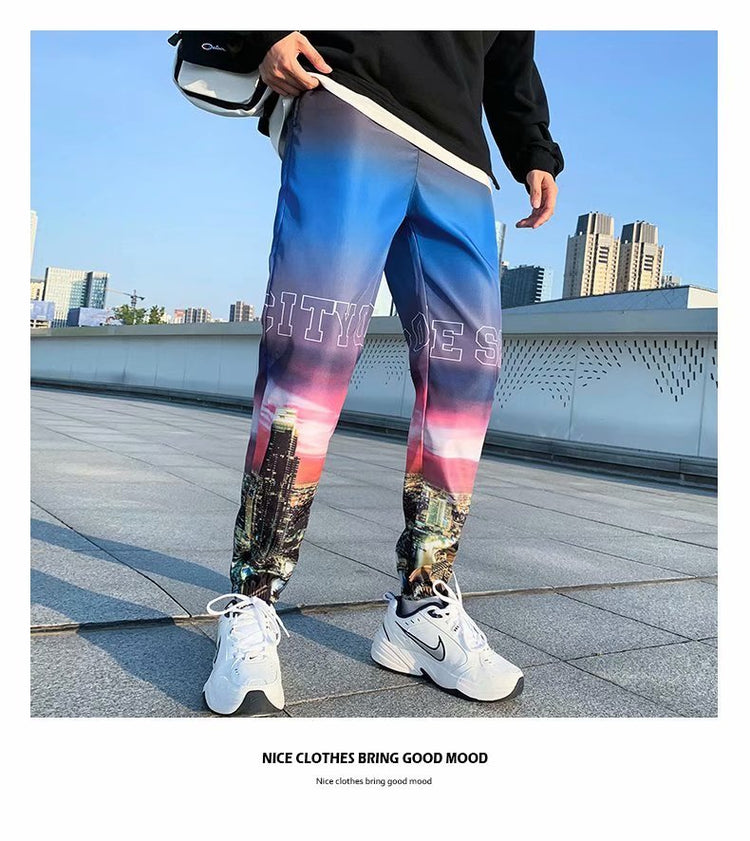 Trendy Gradient Color Trousers Men